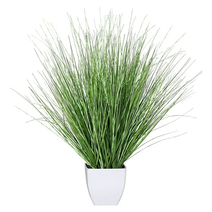 Kunstpflanze California-Beach-Gras - Höhe: 78 cm, Kunststoff - Künstliche Grasbuschpflanze in einem weißen Topf. Dekorative und pflegeleichte Zimmerpflanze für ein frisches Ambiente.