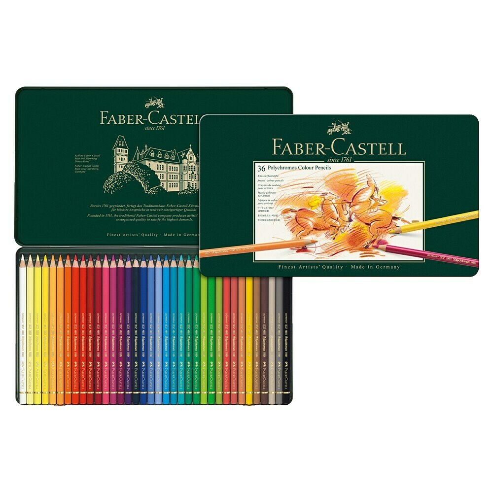 Faber-Castell 110024 - Künstlerfarbstift, 24 Polychromos Metalletui