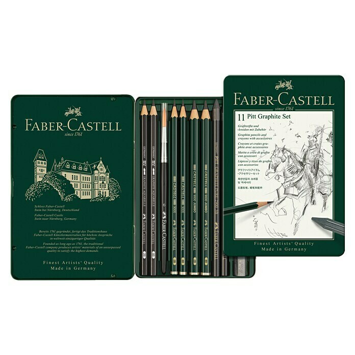 Faber-Castell Graphitstift-Set Pitt11 Stk., Grau Front View