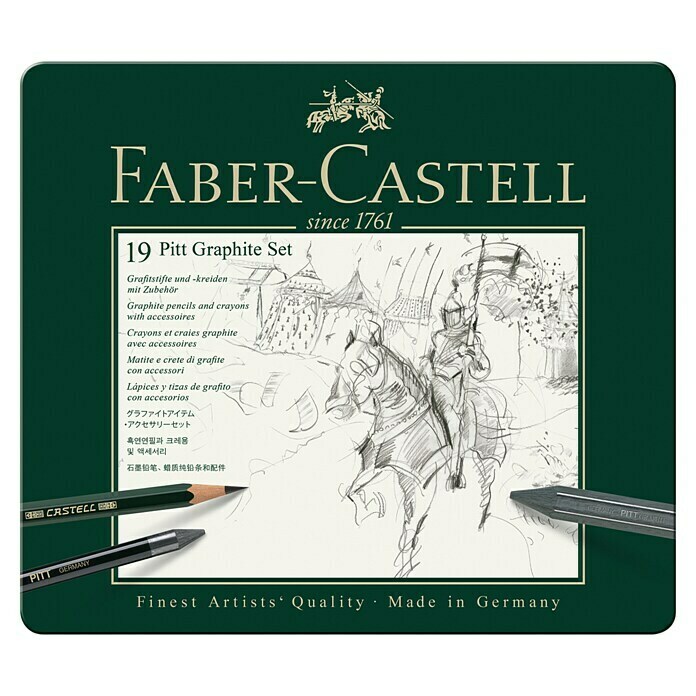 Faber-Castell Graphitstift-Set Pitt19 Stk., Grau Front View