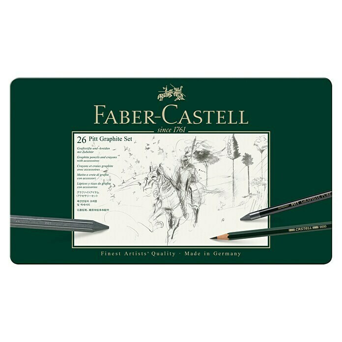 Faber-Castell Graphitstift-Set Pitt26 Stk., Grau Front View