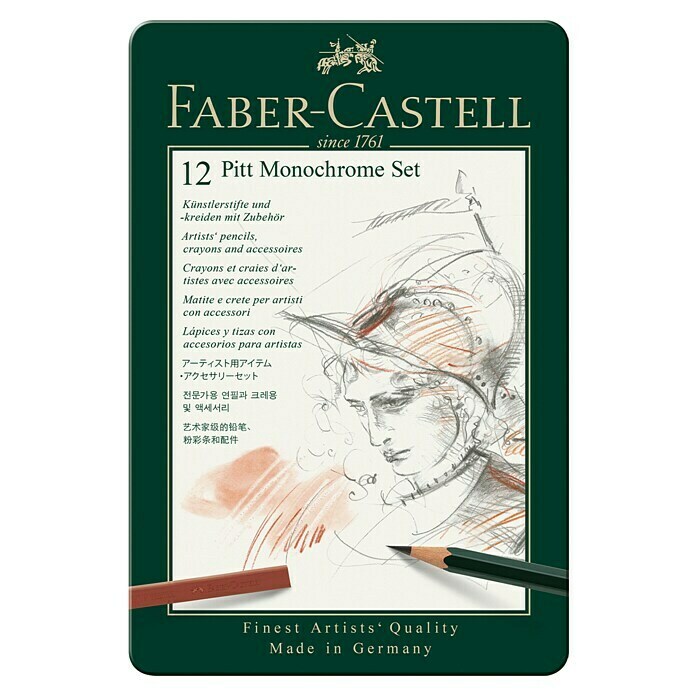 Faber-Castell Zeichenstift-Set Pitt12 Stk., Grau Front View