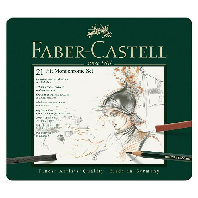 Faber-Castell Zeichenstift-Set Pitt21 Stk., Grau Front View