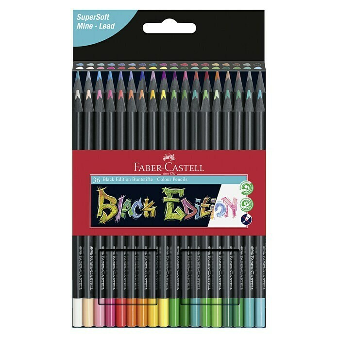 Faber-Castell Farbstift-Set Black Edition36 Stk., Mehrfarbig Front View