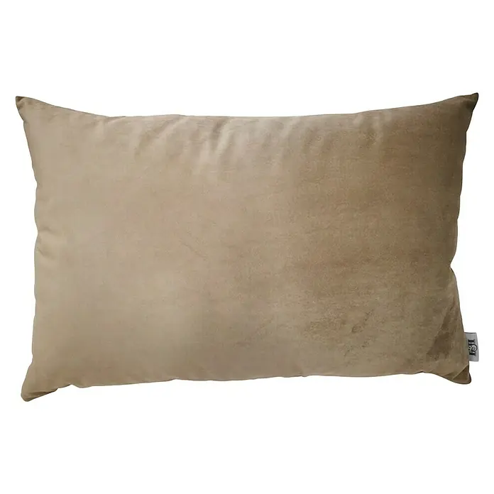 Cojín Velvet - 30 x 50 cm, Textil, Topo, Rectangular - Cojín rectangular beige de tela suave. Ideal para sofá o cama, ofreciendo confort y estilo.