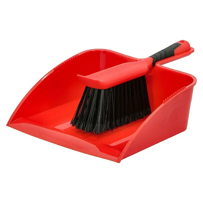 BAUHAUS Kehr-Set - Material Borsten: Polypropylen, Kunststoff - Rote Kehrschaufel mit Handfeger. Das Set ist ideal für die schnelle und einfache Reinigung im Haus oder Büro. Praktisch und effizient.