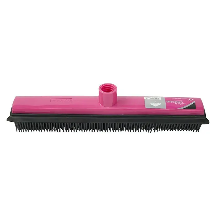 Rozenbal Escoba para interior de caucho - 35 cm, Rosa - Escoba de goma rosa con cerdas para la limpieza de superficies. Ideal para uso interior y exterior, y para todo tipo de suelos.