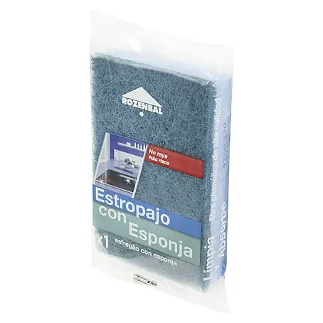 Rozenbal  Estropajo fibra azul con esponja