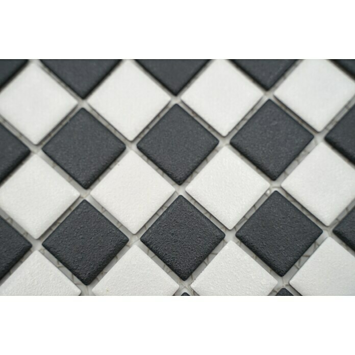 Mosaikfliese Quadrat AT 149 (32,6 x 30,2 cm, Schwarz/Weiß, Matt)