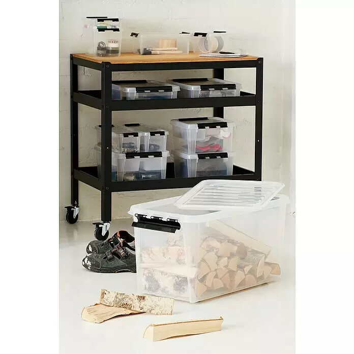 SmartStore Aufbewahrungsbox Classic 70L x B x H: 72 x 40 x 39 cm, Kunststoff, Transparent