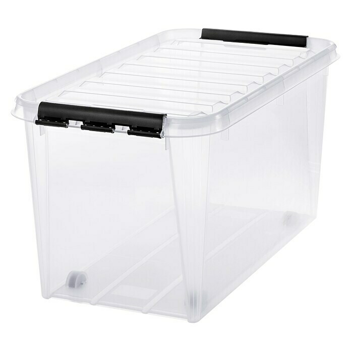 SmartStore Aufbewahrungsbox Classic 70L x B x H: 72 x 40 x 39 cm, Kunststoff, Transparent Diagonal View