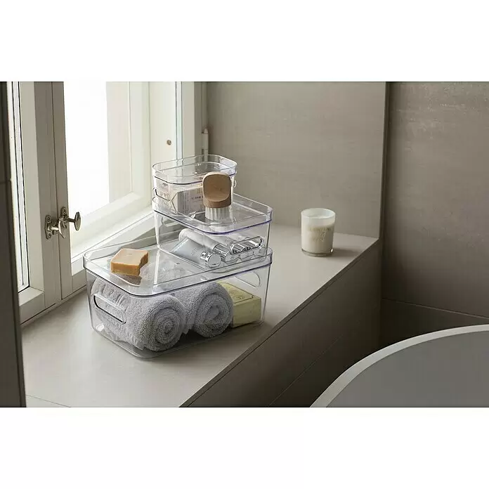 SmartStore Aufbewahrungsbox Compact - L x B x H: 14,5 x 9 x 6 cm, Kunststoff, Transparent - Stimmungsaufnahme