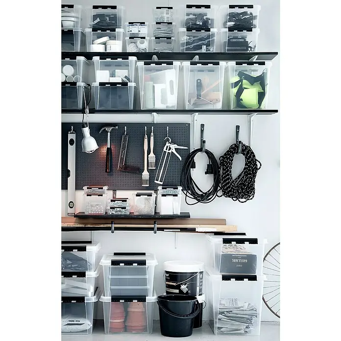 SmartStore Aufbewahrungsbox Classic 2 - L x B x H: 21 x 17 x 11 cm, Kunststoff, Transparent - Vielseitige Aufbewahrungslösung mit transparenten Boxen und praktischen Werkzeugen, ideal für Organisation.