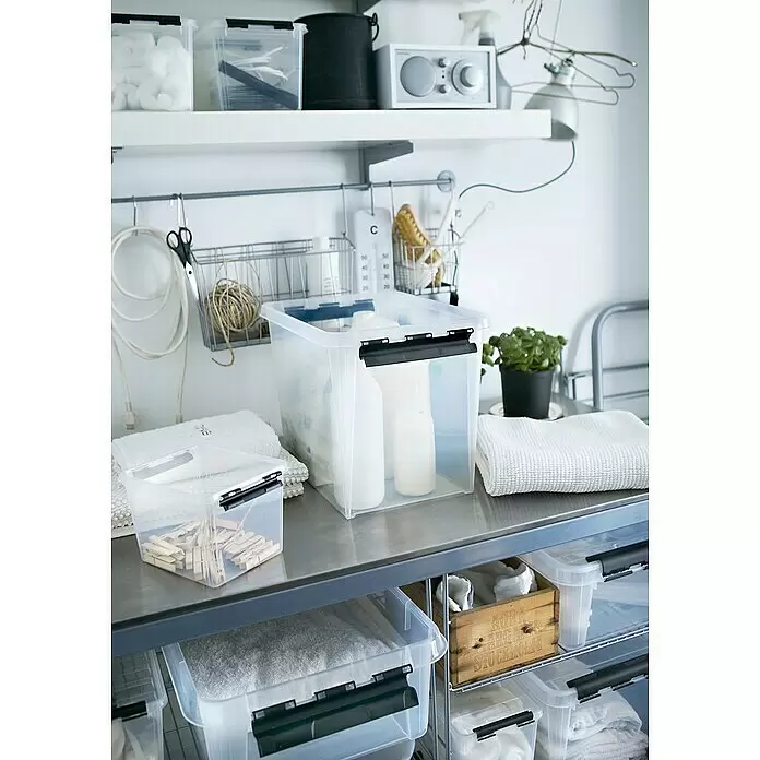 SmartStore Aufbewahrungsbox Classic 13 - L x B x H: 34 x 25 x 27 cm, Kunststoff, Transparent - Stimmungsaufnahme