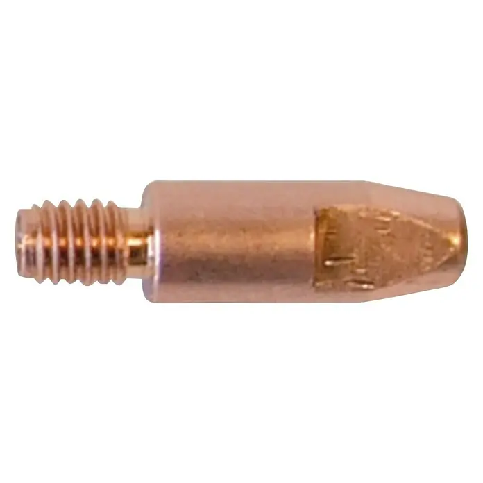 Gys Stromdüse - M 6, Durchmesser: 1 mm, Passend für: MIG-Brenner 250/300A, 10 Stk. - Nahaufnahme einer MIG-Schweißspitze aus Kupfer mit Gewindeende und konisch zulaufender Spitze.