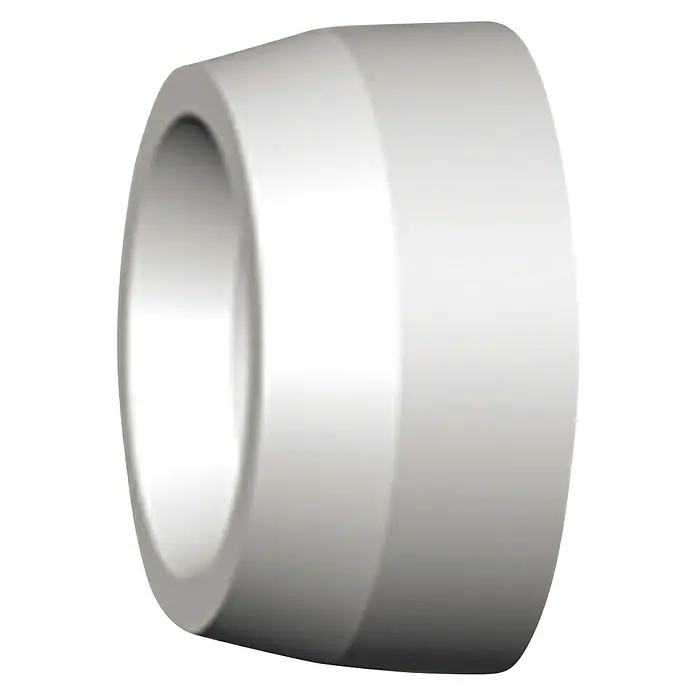 Gys Schweiß-Isolierring - Passend für: Gys WIG Brenner SR17/18/26 - Nahaufnahme eines weißen LEGO Technic Buchse 2M mit Achsloch, ein kleines, zylindrisches Bauteil mit einer Öffnung für Achsen.