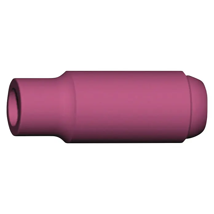 Gys Schweiß-Gasdüse - Durchmesser: 8 mm - Nahaufnahme einer rosa Düse, ein Keramikverschleißteil für Schweißgeräte, das Präzision und Haltbarkeit bietet.