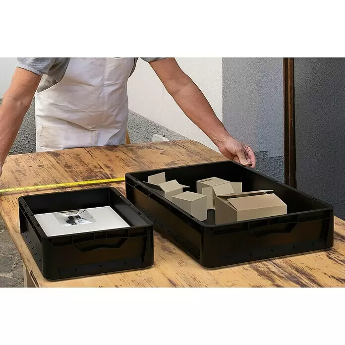 Surplus Systems Eurobox - L x B x H: 60 x 40 x 12 cm, Kunststoff, Schwarz - Anwendungsbeispiel