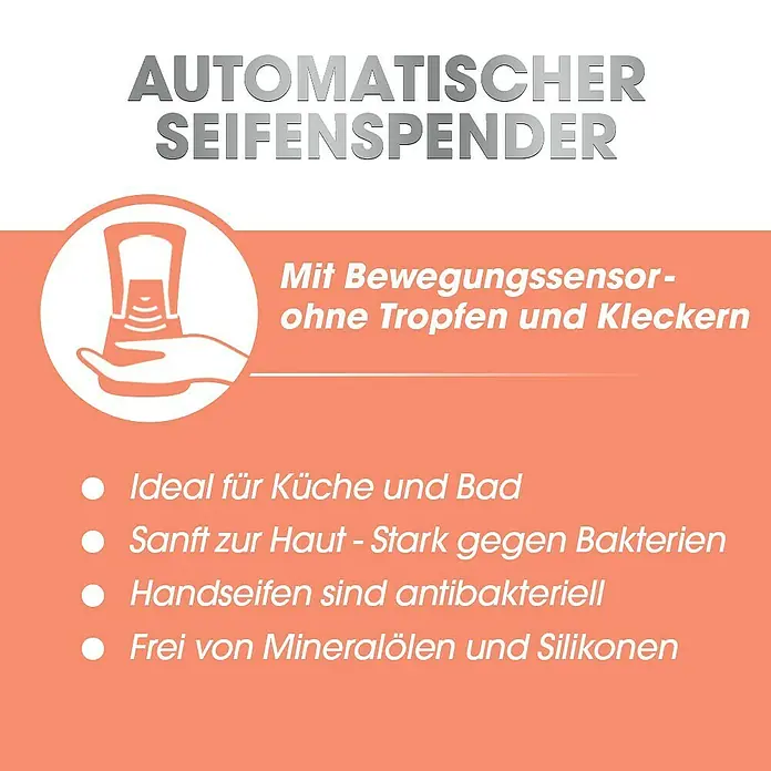 Sagrotan No-Touch Flüssigseife Starter-Set - 250 ml, 1 x Automatischer Seifenspender, 1 x Sagrotan No-Touch Flüssigseife, 2 x AA-Batterien, Lotus & Kamille - Automatischer Seifenspender mit Bewegungssensor, ideal für Küche und Bad. Sanft zur Haut, stark gegen Bakterien und frei von Mineralölen.