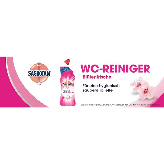 Sagrotan WC-Reiniger - Blütenfrische, 750 ml, Flasche - Sagrotan WC-Reiniger Blütenfrische, ein WC-Reiniger mit blumigem Duft für eine hygienisch saubere Toilette.