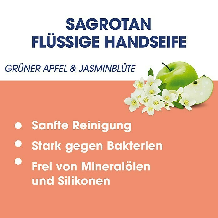 Sagrotan Flüssigseife Sanft zur Haut (Apfel & Jasmin, 250 ml) | BAUHAUS