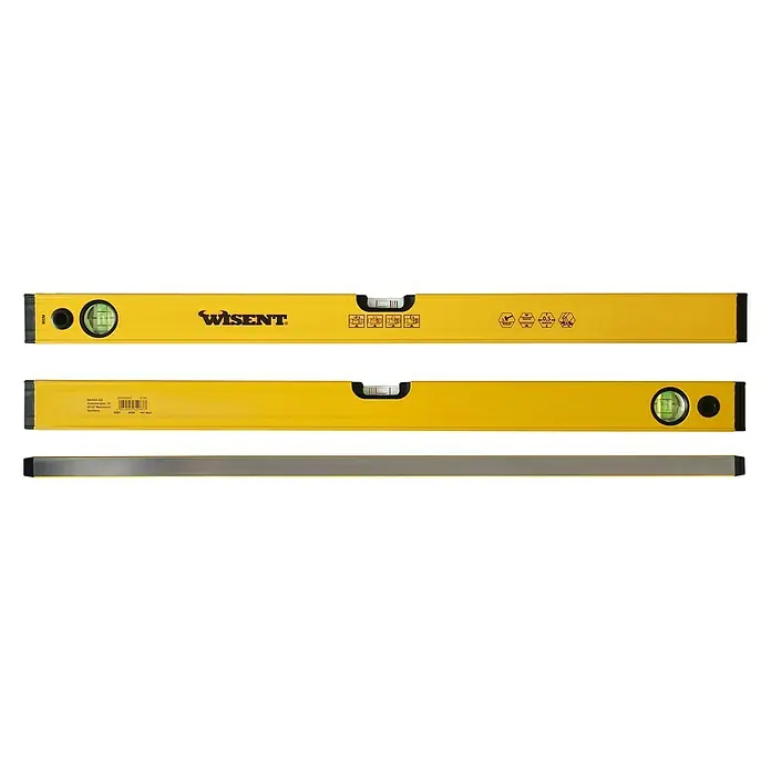 Wisent Wasserwaage - Länge: 100 cm, Anzahl Libellen: 2 Stk., Gelb - Gelbe Wisent Wasserwaage für präzises Nivellieren. Ideal für Bau und Handwerk, robust und zuverlässig.