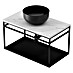 Estructura de metal con encimera y lavabo 