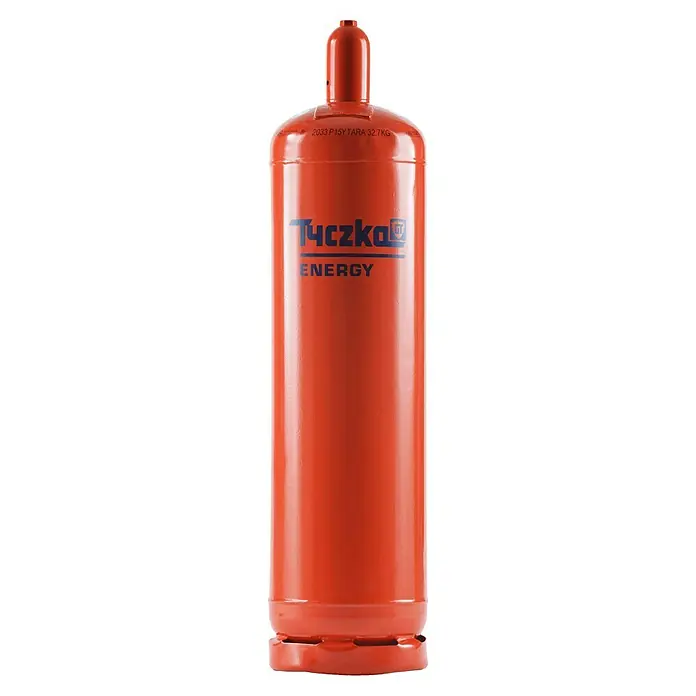 Tyczka Energy Propangas-Flasche Pfandflasche ohne Füllung* - Fassungsvermögen: 33 kg - Rote Tyczka Energy Gasflasche, ideal für Camping und Heizung. Die Flasche ist robust und sicher für den Transport.