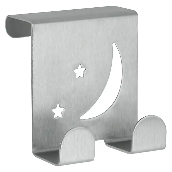 Metaltex Haken Edelstahloptik – Handtuchhaken Ohne Bohren, 3,5x7x14cm