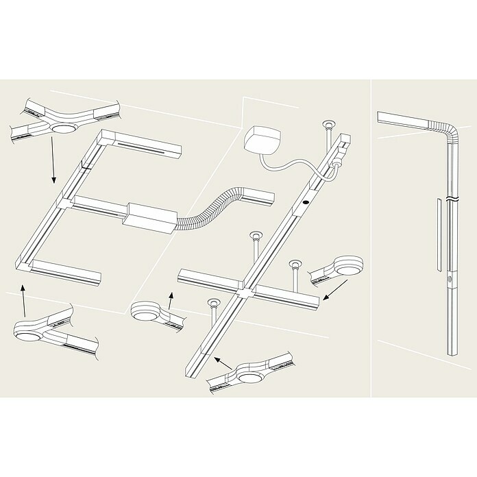 Paulmann URail Linienverbinder (5 W, Weiß, L x B x H: 189 x 57 x 27 mm) | BAUHAUS