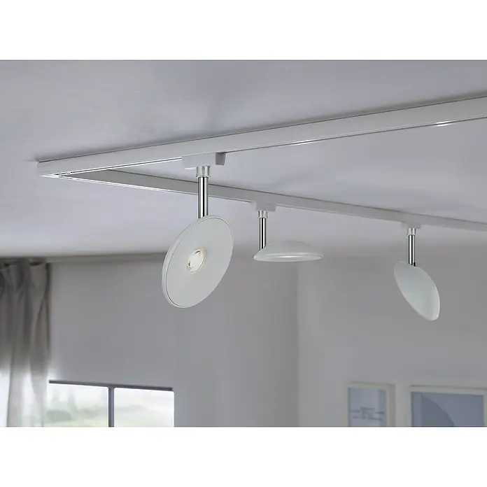 Paulmann URail LED-Spot Sphere - Weiß, Chrom, L x B x H: 32 x 119,8 x 183 mm - Die modernen, weißen Deckenstrahler mit Chromdetails beleuchten den Raum stilvoll und funktional.