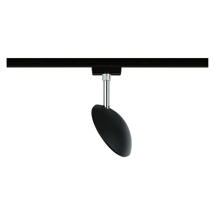 Paulmann URail LED-Spot Sphere - Schwarz, Chrom, L x B x H: 32 x 119,8 x 183 mm - Eine elegante schwarze Strahlerlampe, die von einer Schiene hängt, spendet gerichtetes Licht und akzentuiert jeden Raum stilvoll.