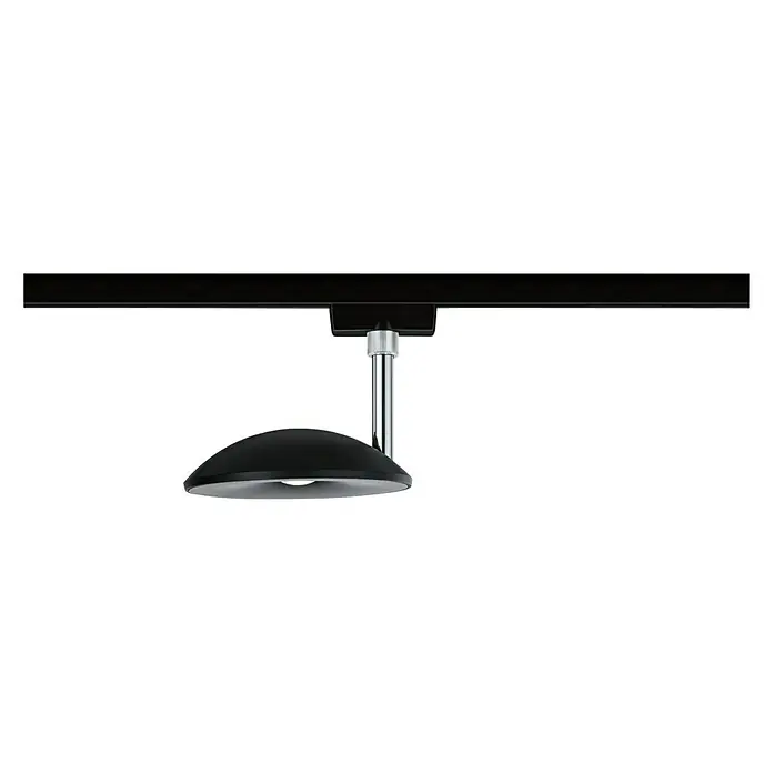 Paulmann URail LED-Spot Sphere - Schwarz, Chrom, L x B x H: 32 x 119,8 x 183 mm - Deckenleuchte mit schwarzem Schirm und silberfarbener Innenseite an schwarzer Schiene. Elegante Beleuchtung für moderne Räume.
