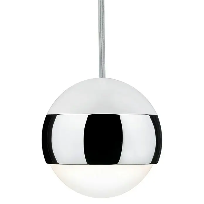 Paulmann URail LED-Pendelleuchte Capsule II - Warmweiß, Weiß, Chrom, Ø x H: 87 mm x 130 cm - Elegante Hängeleuchte mit einer Kombination aus Weiß, Chrom und einem sanft leuchtenden, kugelförmigen Diffusor für angenehmes Licht.