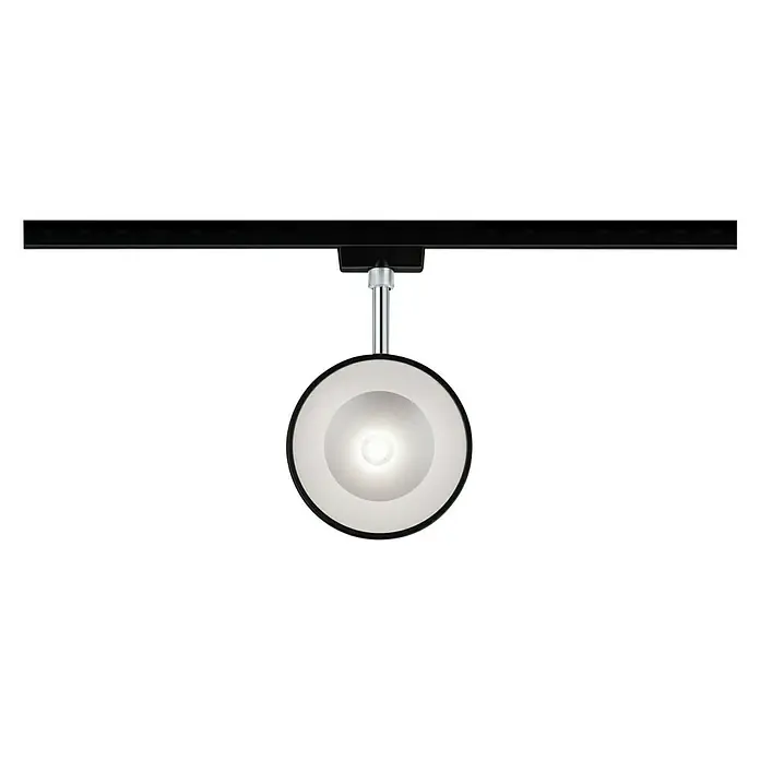 Paulmann URail Foco LED para riel Arena - 14 W, Negro, 78 x 123 x 191 mm, Blanco neutro - Toma de un foco redondo moderno fijado a una pista negra, ideal para la iluminación de acento en cualquier habitación.