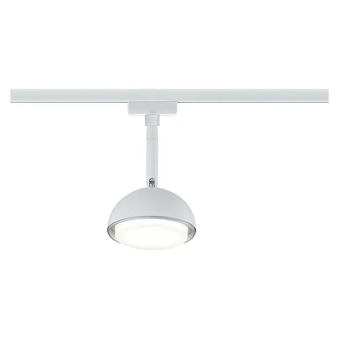 Paulmann URail LED-Spot Hemi - 5 W, Weiß, L x B x H: 56 x 100 x 170 mm - Weiße Schienenleuchte mit runder Form und hellem Licht. Ideal für moderne Innenräume zur gezielten Beleuchtung von Objekten oder Bereichen.