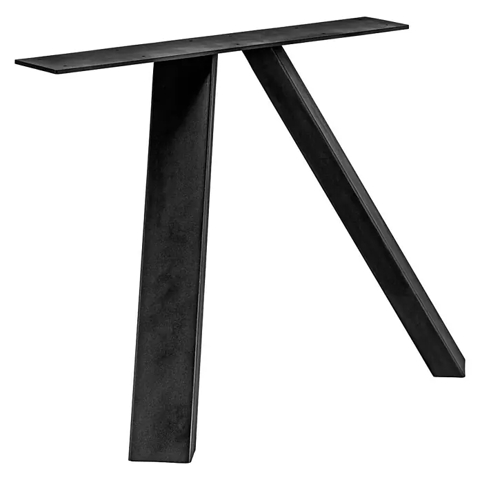 Pur Iternal Black Edition Tischbein Strong - 900 x 520 x 712 mm, Schwarz, V-Form, Passend für: Tischplatten Breite ≥ 100 cm, 2 Stk. - Schwarze Tischbeine aus Metall mit einem modernen und minimalistischen Design, ideal für individuelle Möbelprojekte. Robust und stilvoll.