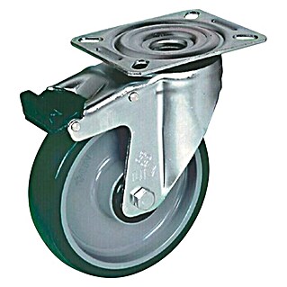 Zakretni kotač za transportna kolica s kočnicom (Promjer kotačića: 100 mm, Nosivost: 150 kg, Kuglični ležaj)