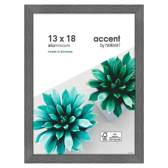 Accent Alurahmen Star - 13 x 18 cm, Grau - Grauer 13x18 cm Aluminium-Bilderrahmen von Accent by Nielsen, ideal für Fotos und Kunstdrucke. Hergestellt in Deutschland, stilvoll und hochwertig.
