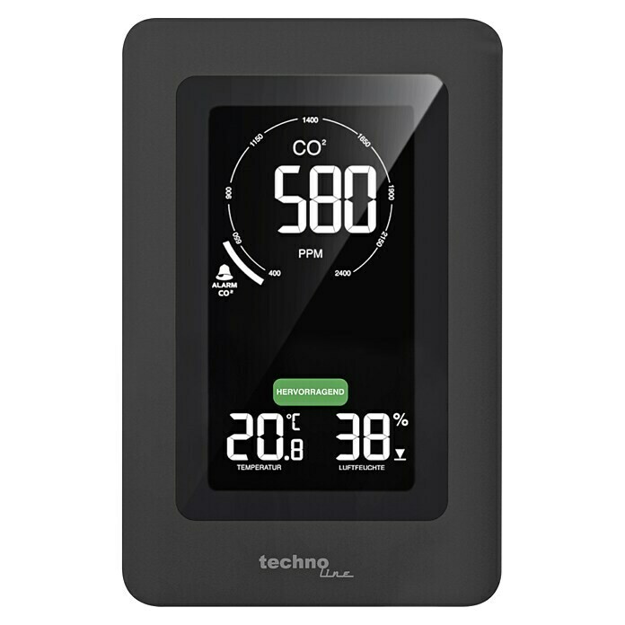 Technoline Luftqualitätsmonitor CO2 WL1030Digitales Display, 50 x 94 x 145 mm Front View