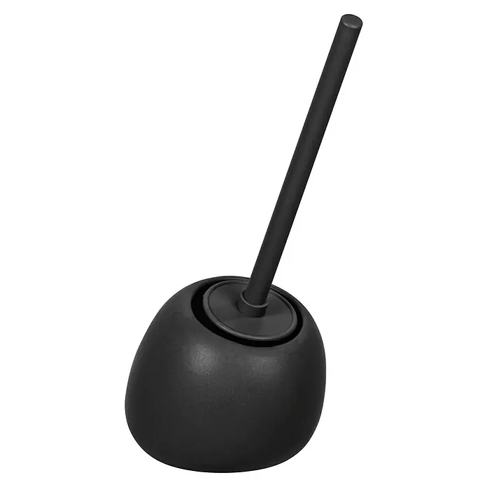 Wenko WC-Bürstengarnitur Posina - Silikon, Schwarz - Schwarze Toilettenbürste mit Halterung. Das schlichte Design passt in jedes Badezimmer und sorgt für Hygiene und Ordnung.