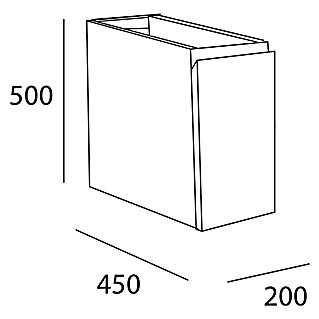 Módulo de conjunto Combo izquierda (L x An x Al: 45 x 20 x 50 cm, Blanco, Brillo)