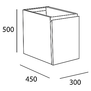 Módulo de conjunto Combo derecha (L x An x Al: 45 x 30 x 50 cm, Blanco, Brillo)