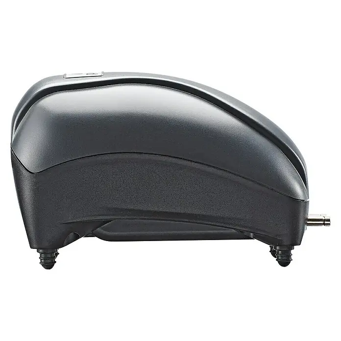Pontec Teichbelüfter PondoAir 200 - 4 W - Detailaufnahme einer grauen Teichbelüfterpumpe, die für Sauerstoffzufuhr im Wasser sorgt.