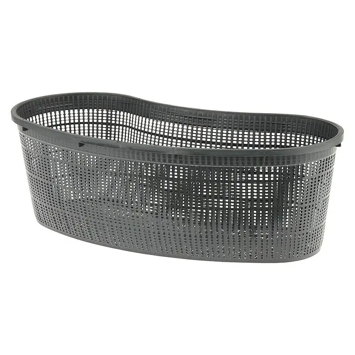 Oase Pflanzkorb - Oval, 45 cm, 12 l - Grauer Kunststoff-Wäschekorb mit durchbrochenem Design für Belüftung und einfache Handhabung.