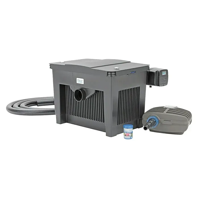 Oase BioSmart Durchlauffilter Set 18000 - Teichgröße: 18 m³ - Oase FiltoClear Teichfilter mit Schlauch, Pumpe und Reinigungszusatz für klare und gesunde Teiche.