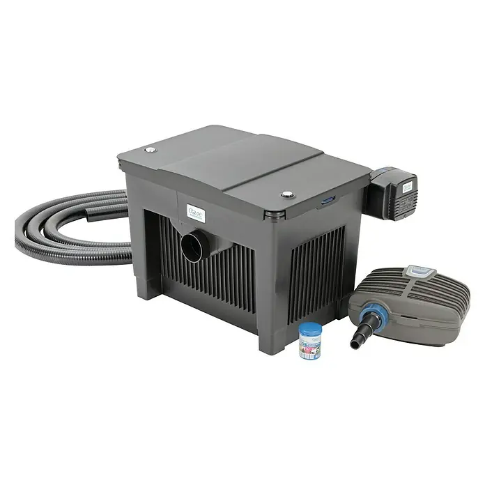 Oase BioSmart Durchlauffilter Set 18000 - Teichgröße: 18 m³ - Der Oase FiltoClear Teichfilter mit UVC-Einheit sorgt für klares und gesundes Teichwasser. Ideal für Koi- und Fischteiche.