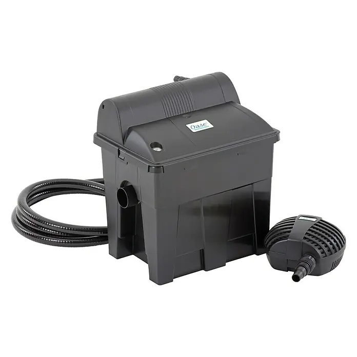 Oase BioSmart Durchlauffilter-Set 5000 - 25 W, Teichgröße: 5 m³ - Oase FiltoClear Teichfilter-Set mit Pumpe und Schlauch für sauberes und gesundes Teichwasser. Komplettsystem für Gartenteiche.