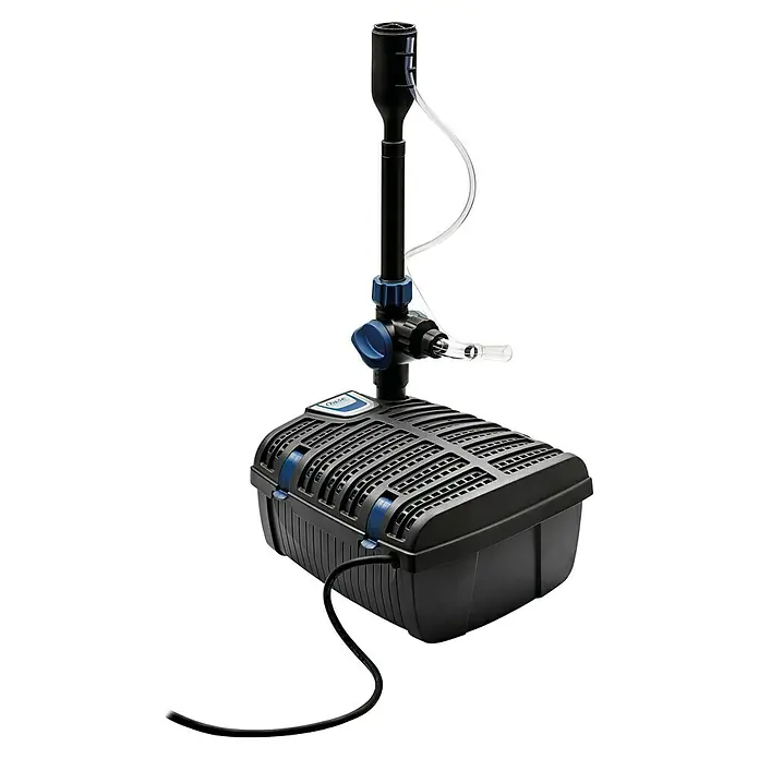 Oase Unterwasserfilter Filtral UVC 3000 - 9 W, Teichgröße: 3 m³ - Das Foto zeigt eine Oase Filterpumpe für Teiche, ein Gerät zur Reinigung und Wasserzirkulation in Gartenteichen.