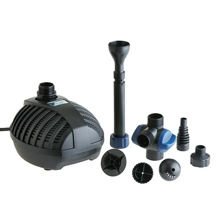 Oase Wasserspielpumpe Aquarius Fountain Set - Fördermenge pro Std.: 1.000 l - Ein Teichpumpen-Set mit verschiedenen Aufsätzen für Springbrunnen und Wasserspiele.